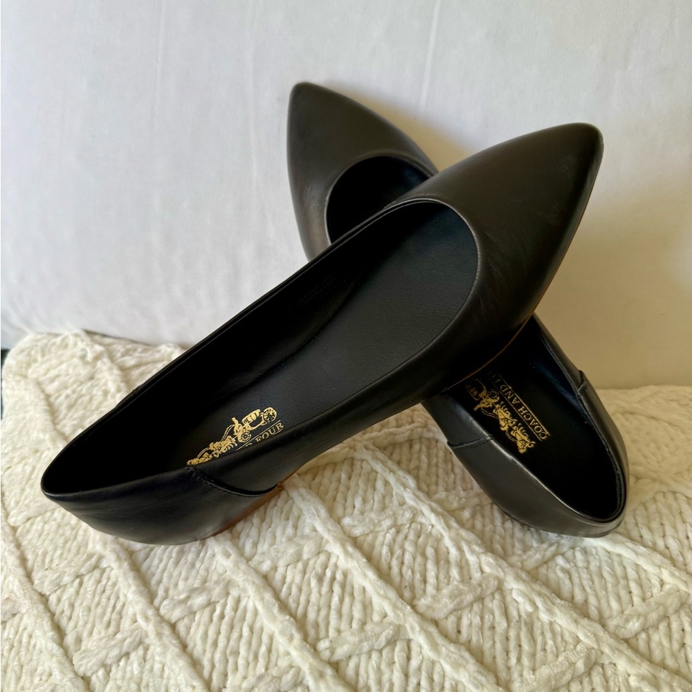 Coach and Four Juliette Black Flats, Size 7